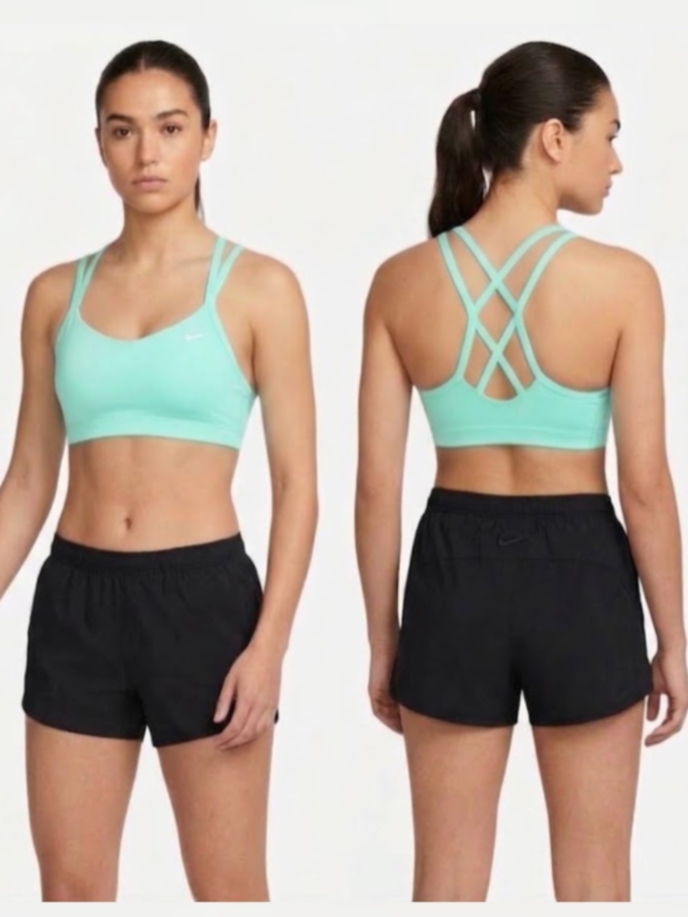 NIKE Favorites Light Support Strappy Back Sports Bra in Hyper Jade, S